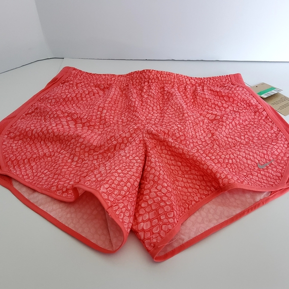 Nike Pants - Nike Pink Athletic Shorts with Textured Pattern and Elastic Waistband